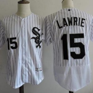 White Sox #15 Brett Lawrie White(Black Strip) Flexbase Authentic Collection Stitched Jersey