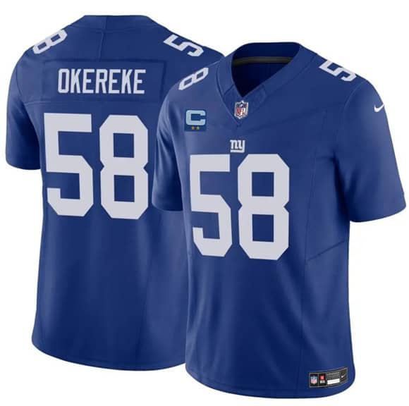 New York Giants #58 Bobby Okereke Blue 2025 F.U.S.E. With 2-Star C Patch Vapor Untouchable Limited Stitched Jersey