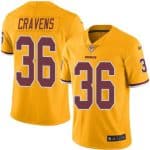 Redskins #36 Su'a Cravens Gold Stitched Limited Rush Nike Jersey