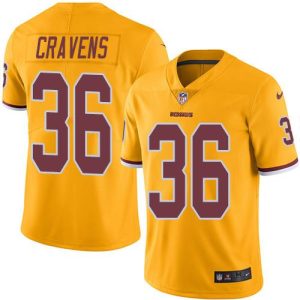 Redskins #36 Su'a Cravens Gold Stitched Limited Rush Nike Jersey