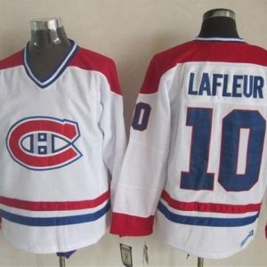 Canadiens #10 Guy Lafleur White CH-CCM Throwback Stitched Jersey