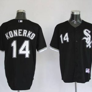 White Sox #14 Paul Konerko Stitched Black Jersey