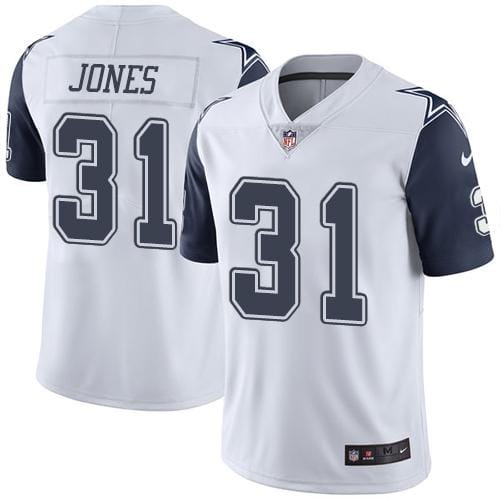 Cowboys #31 Byron Jones White Stitched Limited Rush Nike Jersey