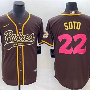 San Diego Padres #22 Juan Soto Brown Cool Base Stitched Jersey