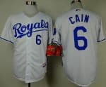 Royals #6 Lorenzo Cain White Cool Base Stitched Jersey