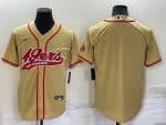 San Francisco 49ers Blank Gold Cool Base Stitched Baseball Jersey