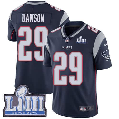 New England Patriots #29 Duke Dawson Navy Blue Super Bowl LIII Vapor Untouchable Limited Stitched Jersey