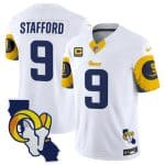 Los Angeles Rams #9 Matthew Stafford White 2025 4-Star C Patch F.U.S.E. V2 Limited Stitched Jersey