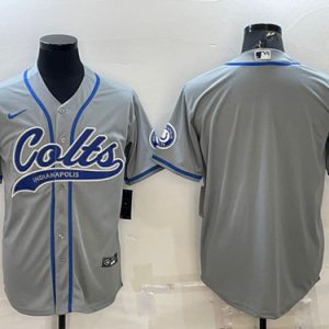 Indianapolis Colts Blank Gray Cool Base Stitched Baseball Jersey