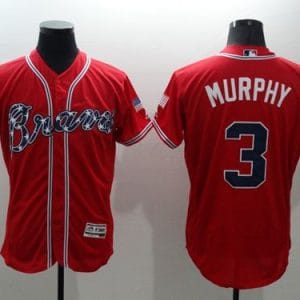 Braves #3 Dale Murphy Red Flexbase Authentic Collection Stitched Jersey