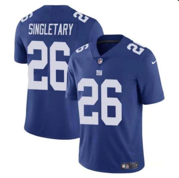 New York Giants #26 Devin Singletary Blue Vapor Untouchable Limited Stitched Jersey