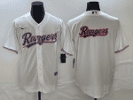 Texas Rangers White Team Big Logo Cool Base Stitched Jersey