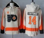 Flyers #14 Sean Couturier Cream Sawyer Hooded Sweatshirt Stitched Jersey