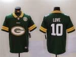 Green Bay Packers #10 Jordan Love Green Big Logo With Patch Vapor Limited Stitched Jersey