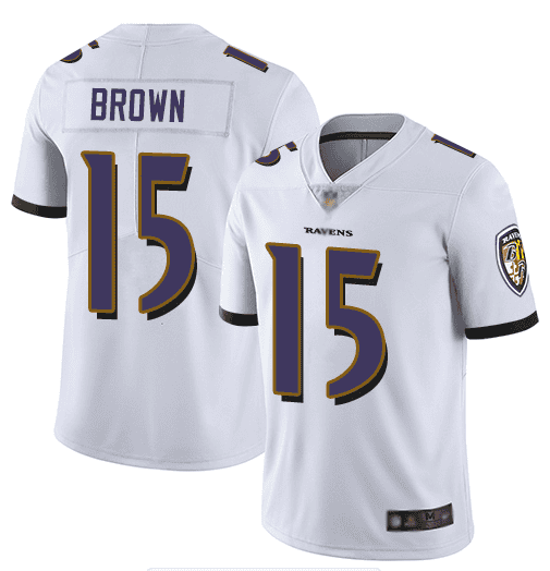Baltimore Ravens #15 Marquise Brown White Vapor Untouchable Limited Jersey