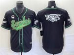 Philadelphia Eagles Black Team Big Logo With C Patch Cool Base Stitched Jersey