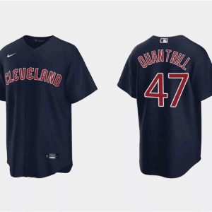 Cleveland Guardians #47 Cal Quantrill Navy Cool Base Stitched Jersey