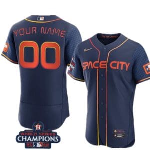 Houston Astros Customized Navy 2022 World Series Champions City Connect Flex Base Stitched Baseball Jersey
