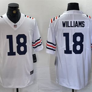 Chicago Bears #18 Caleb Williams White 2024 Draft Vapor Stitched Jersey