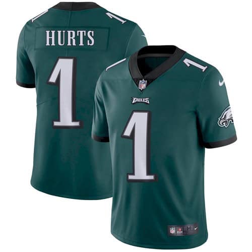 Eagles #1 Jalen Hurts Green Vapor Untouchable Limited Stitched Jersey