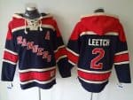 Rangers #2 Brian Leetch Navy Blue Sawyer Hooded Sweatshirt Stitched Jersey