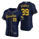 Milwaukee Brewers #39 Corbin Burnes Navy Flex Base Stitched Jersey