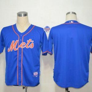 Mets Blank Blue Alternate Home Cool Base Stitched Jersey