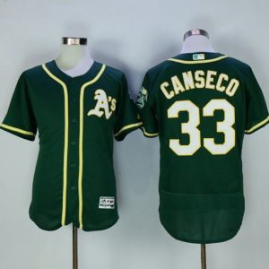 Athletics #33 Jose Canseco Green Flexbase Authentic Collection Stitched Jersey