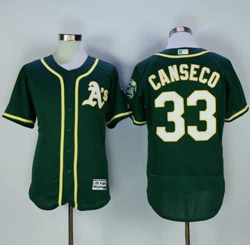 Athletics #33 Jose Canseco Green Flexbase Authentic Collection Stitched Jersey