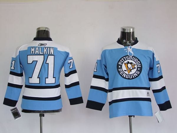 Penguins #71 Evgeni Malkin Stitched Blue Jersey