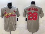St. Louis Cardinals #28 Nolan Arenado Gray Cool Base Stitched Jersey