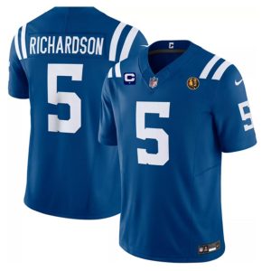 Indianapolis Colts #5 Anthony Richardson Blue 2023 F.U.S.E. 1-Star C Patch And With John Madden Patch Vapor Limited Stitched Jersey