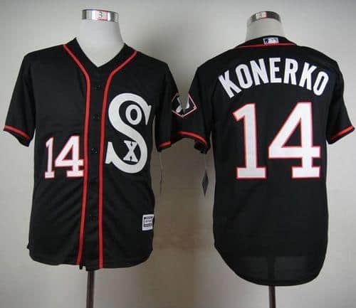 White Sox #14 Paul Konerko Black New Cool Base Stitched Jersey