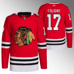 Chicago Blackhawks #17 Nick Foligno Red Stitched Jersey