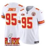 Kansas City Chiefs #95 Chris Jones White 2025 F.U.S.E. Super Bowl LIX Patch Vapor Untouchable Limited Stitched Jersey