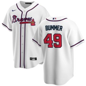 Atlanta Braves #49 Aaron Bummer White Cool Base Stitched Jersey