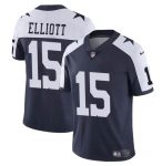 Dallas Cowboys #15 Ezekiel Elliott Navy White Vapor Untouchable Thanksgiving Limited Stitched Jersey