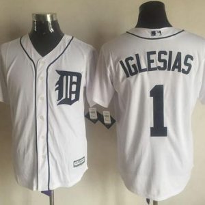 Tigers #1 Jose Iglesias White New Cool Base Stitched Jersey