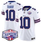 Buffalo Bills #10 Khalil Shakir White 2024-25 F.U.S.E. AFC East Division Champions Patch Limited Stitched Jersey