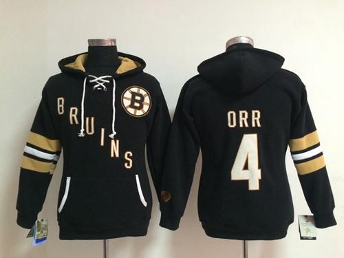 Boston Bruins #4 Bobby Orr Black Old Time Heidi NHL Hoodie
