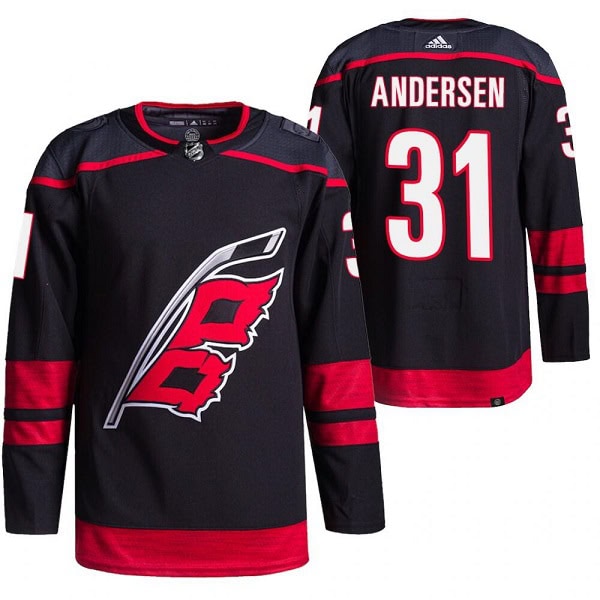 Carolina Hurricanes #31 Frederik Andersen Black Breakaway Alternate Pro Stitched Jersey