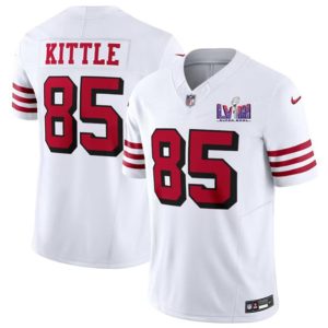 San Francisco 49ers #85 George Kittle New White 2024 F.U.S.E. Super Bowl LVIII Patch Vapor Untouchable Limited Stitched Jersey