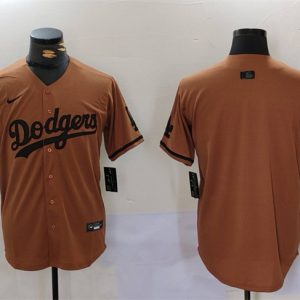 Los Angeles Dodgers Blank Brown Cool Base Stitched Jersey