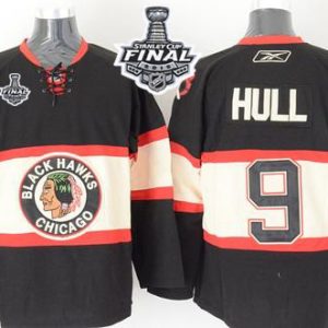 Blackhawks #9 Bobby Hull Black New Third 2015 Stanley Cup Stitched Jersey