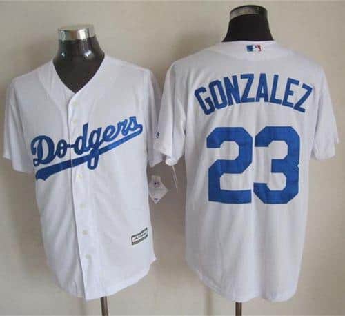 Dodgers #23 Adrian Gonzalez White New Cool Base Stitched Jersey