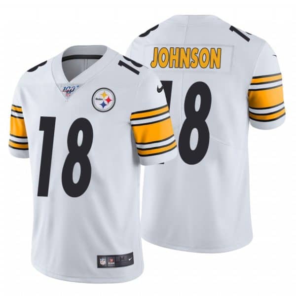 Pittsburgh Steelers #18 Diontae Johnson 2019 100th Season White Vapor Untouchable Limited Stitched Jersey