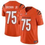 Cincinnati Bengals #75 Orlando Brown Jr. Orange 2024 F.U.S.E With 1-Star C Patch Vapor Untouchable Limited Stitched Jersey