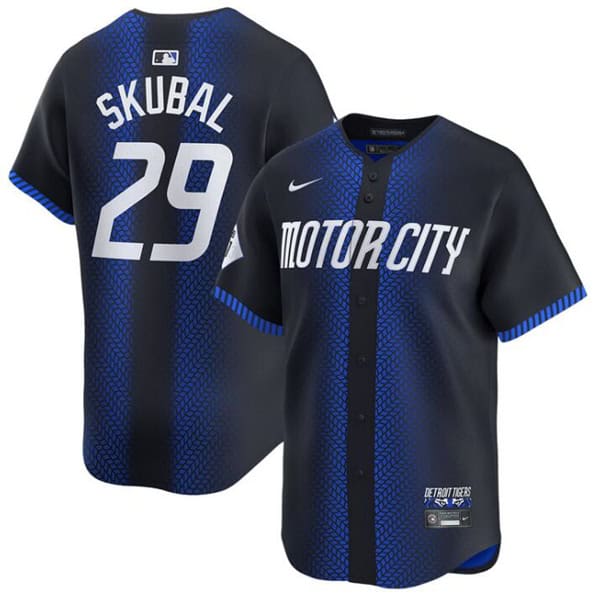 Detroit Tigers #29 Tarik Skubal 2024 Navy City Connect Cool Base Limited Stitched Jersey
