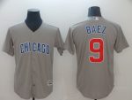 Chicago Cubs #9 Javier Baez Gray Cool Base Stitched Jersey
