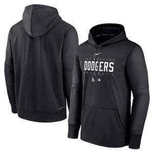Los Angeles Dodgers Black Performance Pullover Hoodie